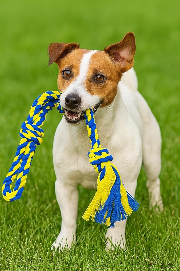 Dog Rope Toys Heavy Chew Toys for Medium & Large Breed Dogs – Durable Rope Toy Set for Teething, Chewing, and Interactive Play(Set of 2 Toys)