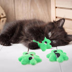 6pcs St. Patrick's Day Shamrock Catnip Toy，Indoor Shamrock Shaped Cat Toy Plush Interactive Chew Bite Toys for Cat Kitten Indoor Festive Holiday Cat Lover Gift