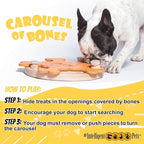 Carousel of Bones - Interactive Wooden Dog Puzzle Toy, Challenging Brain Game for Mental Stimulation and Enrichment, Fun Toy for Smart Pets