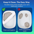 PET N PET Cat Litter Box Liners Bags Extra Large, Heavy Duty Tear Resistant & Drawstring Closure Cat Litter Bags, Waterproof Kitty Box Liners Fits Litterbox Pan Sizes, 34" x 18", 21 Count
