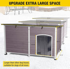 Aivituvin Outdoor Heated Dog House 59" Extra Large Insulated Dog Kennel with Insulation Liner & Heating System for Winter,All-Around Iron Frame Cage,Grey