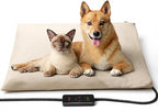 Toozey Large Pet Heating Pad, 6 Adjustable Temperature Heated Dog Bed with Timer, Waterproof Electric Heated Mat for Dogs and Cats, Chew Resistant Cord, Safe Indoor Use, 35x24in