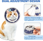 Breathable Air Mesh Cat Cone Collar Soft to Stop Licking, Adjustable, Foldable Lightweight Kitten Cones After Surgery Recovery for Cats & Kittens (Star Blue,S)