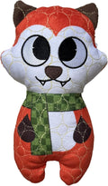 Bite Force -Durable & Strong Dog Toy Fox with Squeaker, Kevlar-Reinforced for Aggressive Chewers for Small Medium Large Dogs - Green.