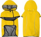 Mile High Life Dog Raincoat, Adjustable Waterproof Pet Rain Jacket, Reflective Hooded Poncho for Small Medium Large Dogs, Lightweight Breathable Pet Rain Coat (Yellow,XS Chest 15"-18")