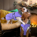 Dogcheer Dog Coat, Waterproof Dog Jacket Reflective Pet Winter Coat with Adjustable Hook & Loop, Christmas Puppy Fleece Jacket Warm Turtleneck Snowsuit for Small Medium Large Dogs - Taro Purple, S
