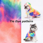 Dog Hoodie Tie Dye Dog Sweatshirt Chic Winter Clothes Ultra-Soft Warm Sweaters for Small Medium Dogs Fashion Pet Clothes for Dogs (Multicolor, XL (Back: 16.92",Chest: 21.65", Neck: 18.89"))