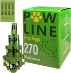 PAWLINE Dog Poop Bags Rolls - Leak-Resistant Doggy Waste Bag - Poop Bag for Dogs Compostable - Easy-Tear Rolls Unscented Green Dog Trash Bag for Poops - Extra Thick Pet Waste Roll