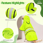Dog Raincoat - Waterproof Dog Rain Jacket with Leash Hole, Lightweight Hooded Pet Rain Coats, Reflective Doggy Slicker Poncho for Dogs Walking(M, Green)