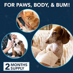 NOVEHA 120PCs Dog Wipes - Odor Eliminating and Cleaning Grooming Wipes for Dog's Paws, Body, and Butt - Perfect for Puppy and Adult Dogs - Plant-Based, Safe, Convenient & Large Unscented Wipes
