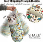 Cat Wrap for Cutting Nails, 27.6''x 27.6'' Self-Adherent Cat Grooming Wrap with Nail Clipper, Anti-Escape Calming Cat Swaddle Wrap for Medicine, Nail Clipping, Teeth Brushing, Ear Cleaning
