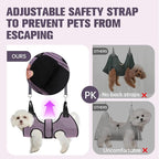 PAWCHIE Dog Grooming Hammock Harness for Dogs & Cats with Pet Nail Clipper Trimmer- Breathable Cat Hanger Sling for Trimming Clipping Nails-Dog Hammock Restraint Bag for Small Medium Large Dog,Pink XS
