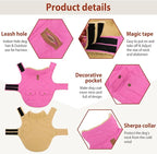 Winter Coat for Small and Medium Dogs, Puppy Plaid Jacket, Cotton Coat for Cold Weather, Windproof Warm Dog Garments, Pet Thickened Outfits Indoor Outdoor, Pink XS