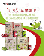 Compostable Dog Poop Bags, Cornstarch Eco-Friendly, HOME COMPOST NF T 51-800, 240 Count, Large Size Bag 9x13 Inches, 16 Unscented Refill Rolls, Leak-proof, Plantbased, GM-Free Corn (Red)