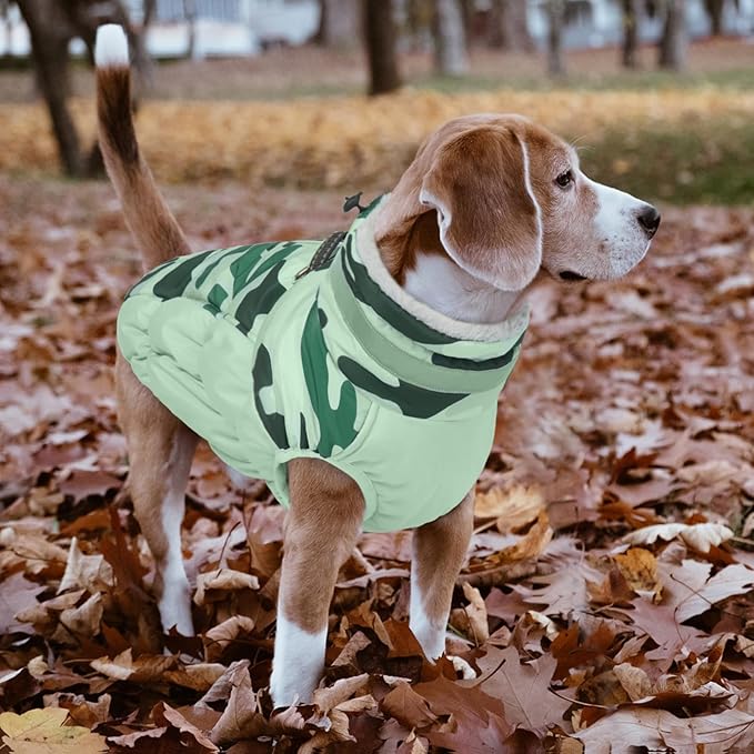 Lelepet Warm Dog Winter Coat Dog Coats for Large Dogs Waterproof Dogs Jacket with Harness Built in Reflective Cold Weather Coats Windproof Zip-Up Winter Fleece Vest Snowsuit Pitbull Labrador XXL