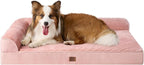 EHEYCIGA Memory Foam Dog Bed XLarge Sized Dogs, Extra Large Dog Bed Orthopedic with Washable Removable Cover, Waterproof XL Pet Bed Couch for Crate, 41x27x6 Inches, Pink