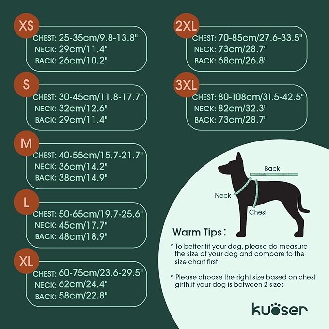 Kuoser Canvas Dog Coat, Warm Dog Jacket Reflective Fleece Pet Cold Weather Coat, Warm Doggie Clothes Waterproof Winter Vest with Zipper Leash Hole for Small Medium Large Dogs, Army Green S