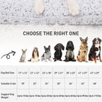 KSIIA Washable Dog Bed Deluxe Plush Dog Crate Beds Comfy Kennel Pad Anti-Slip Pet Sleeping Mat for Large, Jumbo, Medium, Small Dogs Breeds, 47" x 29", Gray