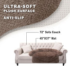 Calming Dogs/Cats Bed Mats, Dog Pad Washable Removable Couch Cover, Plush Long Fur Mat for Pets, Waterproof Lining, Perfect for Small, Medium and Large Dogs and Cats (Desert Brown, 45"x37")