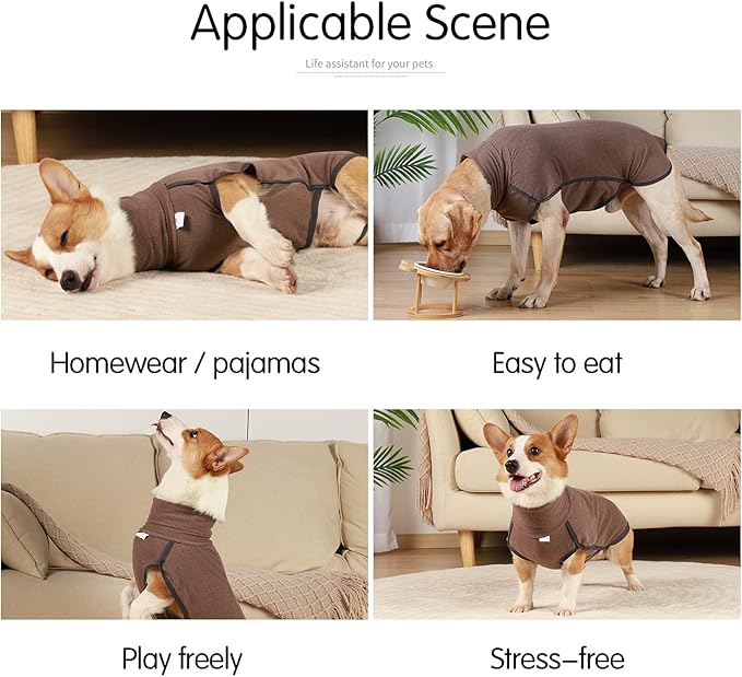 Dog Sweater Pullover Cold Weather Vest for Dogs Dog Sweatshirt & Jacket for Indoor and Outdoor Use (XXX-Large, Brown)
