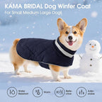 Dog Winter Coat Warm Padded Puppy Jacket Windproof Water Resistant Clothes for Small Medium Large Pets Christmas Sweater Outfit Vest(DarkBlue, 3XL)