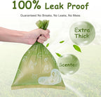 Poop Bags for Dogs - Leak Proof Waste Bags 160 Count Lavender scented Green Refill Rolls with Dispenser