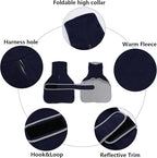 Geyecete Dachshund Sweaters for Dogs Jacket - Dachshund Coat Winter Coat with Padded Fleece Lining and High Collar - Snowsuit with Adjustable Bands - Navy - XL