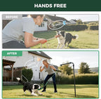 FXW TugPal Flex Outdoor Tug of War Toy for Dog,Interactive Exercise Game with Spring-Top Rod for Yard,47 inch for Medium Dogs up to 60 lbs| Safe Design & Rustproof Base,│Patent Pending