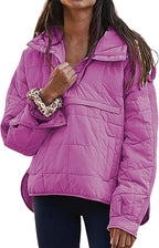 Womens Oversized Hooded Puffer Jacket Fall Winter Warm Quilted LightWeight Jacket Casual Fashion Solid Color Coat
