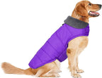 Dog Winter Coat, Waterproof Dog Jacket with Leash Hole, Reflective Adjustable Pet Snow Vest, Warm Fleece Sweater for Small Medium Large Dogs - Purple, 3XL