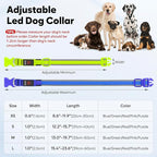 Flashseen LED Dog Collar, Light Up Dog Collar Light USB Rechargeable, Adjustable Comfortable Soft Mesh Safety Collar for Small, Medium, Large Dogs(Large, Purple)