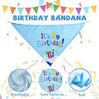 Dog Birthday Toy Set, 9Pcs Plush Pet Toy for Small Dogs, Includes Squeaky Cake Hat, Bandana, Dessert Themed Toys, Balloons, for Dog Birthday Party