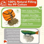 Agape Natural Cat Toys, 100% Catnip & Silvervine Filled, Interactive Chew and Kicker Balls for Indoor Cats, Enrichment and Teeth Cleaning Fun for Bored Cats and Kittens, 4 Pack Crinkle Cat Toys