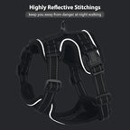 Rttochfy Cat Harness and Leash Set, Adjustable and Reflective Cat Vest, Escape Proof Kitten Harness, Easy to Put on with 3 Buckles for Cats Walking and Traveling (Black, L)