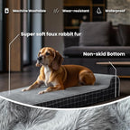 Laifug Orthopedic Memory Foam Dog Bed with Durable Water Proof Liner and Removable Washable Cover (Large (40"x25"x5.5"), Black Grid Gray)