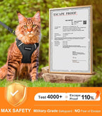 Halypet Cat Harness and Leash Set [ MAX Safety Third Generation ] Escape Proof Soft Adjustable Cat Leash Breathable Comfortable Vest Easy to Wear Kitten Harness for Outdoor Walking