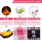 Dog Coat with Harness,Small Dog Winter Coat,Doggie Jackets with Built in Harness,Adjustable Warm Jacket for Medium Large Dogs,Pet Puppy Cold Weather Coats for Dogs Waterproof (PlaidPink, Large)