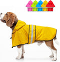 Hooded Dog Raincoat - Reflective Dog Rain Jacket Lightweight Puppy Raincoats Waterproof Rain Coat for Dogs (Small, Yellow)