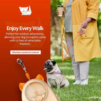 Dog & Cat Retractable Leash, 13ft Strong Nylon Tape with Auto-Locking, Tangle-Free Walking Pet Leash for Small Dogs/Cats Up to 20 lbs, One-Touch Brake, Comfortable Handle, PupPlay Design