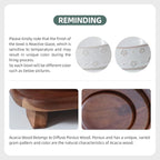 6.1inch Raised Double Cat Bowls Set with Acacia Wood Stand, Wide Whisker Friendly Ceramic Food & Water Bowls for Cats, Puppy, Kitty, Pet Bowl(Double Bowls+Stand, Arctic White)