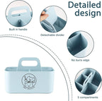 Dog Storage Organizer for Grooming Supplies,Portable Caddy Organizer for Pet Stuff,Divided Storage Bin for Dog Cat Grooming Kit,Dog Stuff Organizer with Handle for Shampoo,Clipper,Comb-Blue