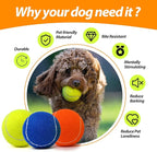 Tennis Ball Dog Toys 4 Pack - Giant 4-Inch Durable and Safe Fetch Tennis Ball for Dogs with Mesh Bag, Large Dog Tennis Balls Perfect for Indoor and Outdoor Interactive Play(Multicolor)