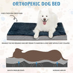 VANKEAN Dog Bed Soft Crate Pad Mat Reversible Warm& Cool, Washable Comfy Kennel Pad with Orthopedic Egg-Crate Foam for Small Medium Large Dogs, Water-Resistant Pet Bed, Grey