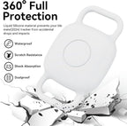DDJ 2-Pack Dog Collar Holder for Tile Life360 Mate (2024) 2022 Tracker, Waterproof Silicone Cover Full-Body Protective Case for Tile Mate Tracker Cat Collar, Ultra Durable, Scratch Resistant, White