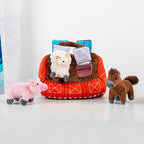 Hollypet Hide and Seek Squeaky Dog Toy, Designed Interactive Puzzle Plush Stuffed Puppy Toys, Farm