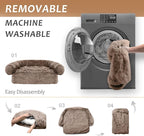 Calming Dogs/Cats Bed Mats, Dog Pad Washable Removable Couch Cover, Plush Long Fur Mat for Pets, Waterproof Lining, Perfect for Small, Medium and Large Dogs and Cats (Desert Brown, 59"x39")