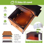 GUTINNEEN Extra Large Heated Dog House Insulated Dog Kennel Weatherproof Dog Shelter with Safe Heating Pad, Chew-Proof Metal Frame, Rotatable Spill-Proof Bowl for Large Dog Breeds, 60"L x 36"W x35.4"H
