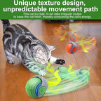 Speedy Tail Interactive Cat Toy Ball, 2025 New Generation, Indoor Play with Replacement Tail (Green-Orange)