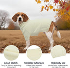 IECOii Dachshund Sweater,Turtleneck Dog Sweater for Small Medium Dogs Girl Boy,Stretchy & Breathable,Warm Knitted Pullover Coat,High Neck Knitwear for Cold Weather Indoor & Outdoor Wear (White, M)