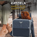 Pet Carrier Airline Approved - Dog Carrier with Wheels - TSA Airline Approved Dog Carrier - Rolling Pet Carrier with Wheels for Small to Medium Size Cat or Dog - Airplane Cabin Animal